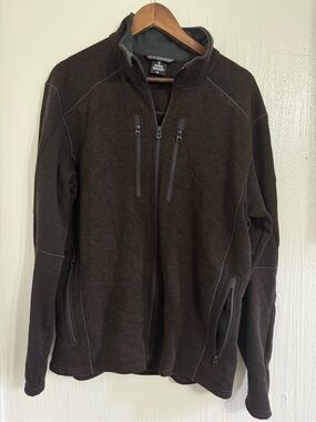 KUHL Interceptr Fleece Jacket Mens Size XLarge Dark Brown Full Zip 3183